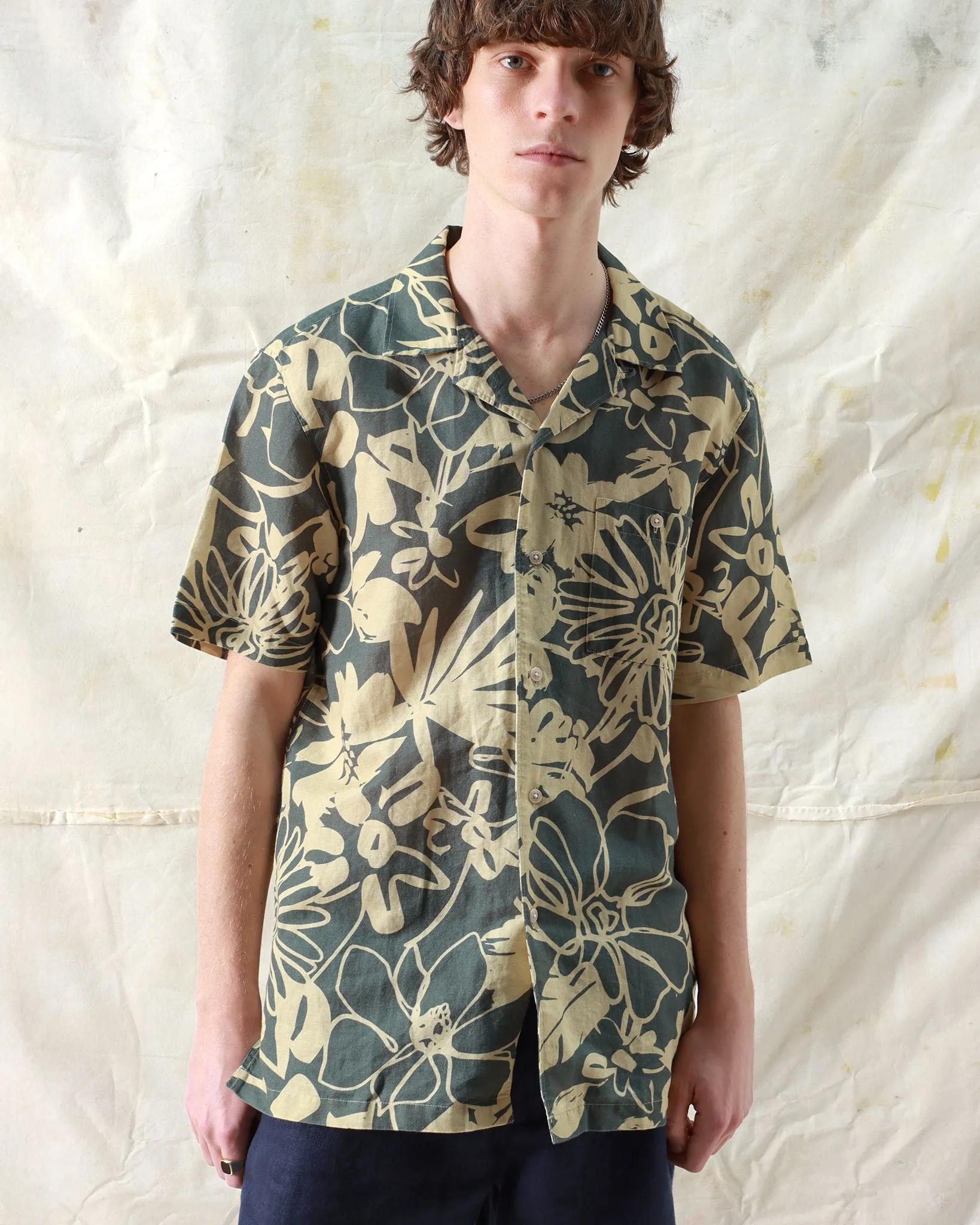 Selleck Shirt - Foliage Charcoal Grey