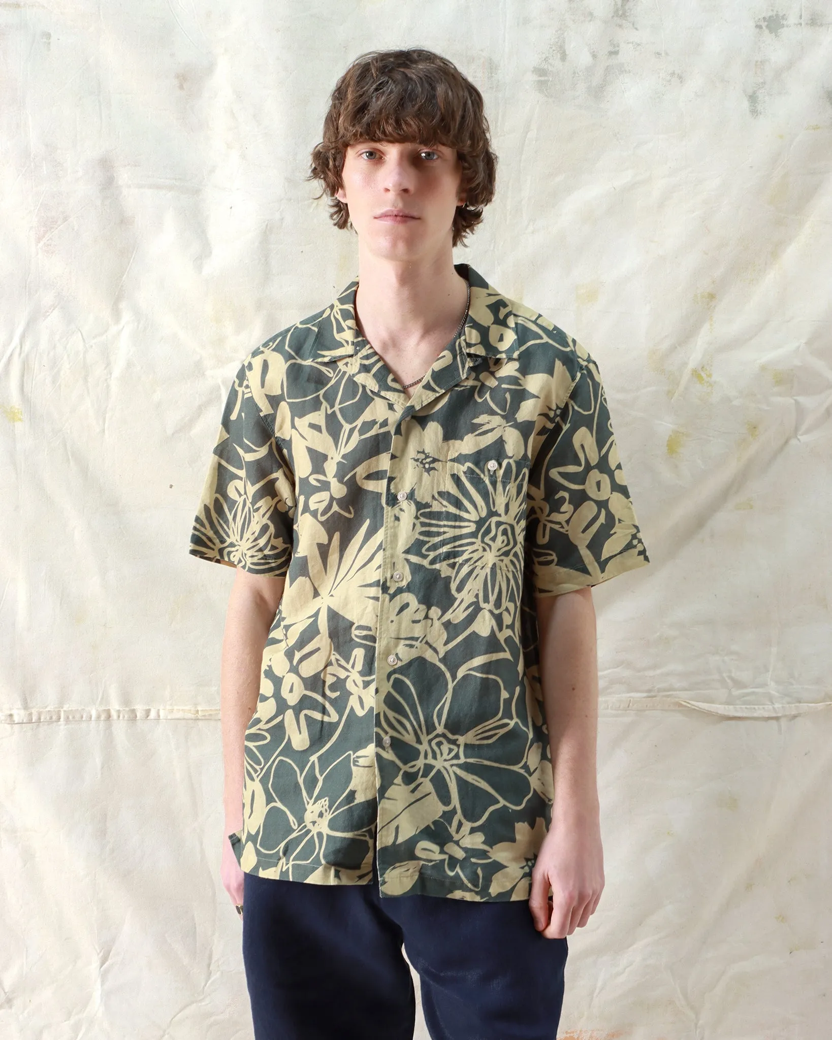 Selleck Shirt - Foliage Charcoal Grey