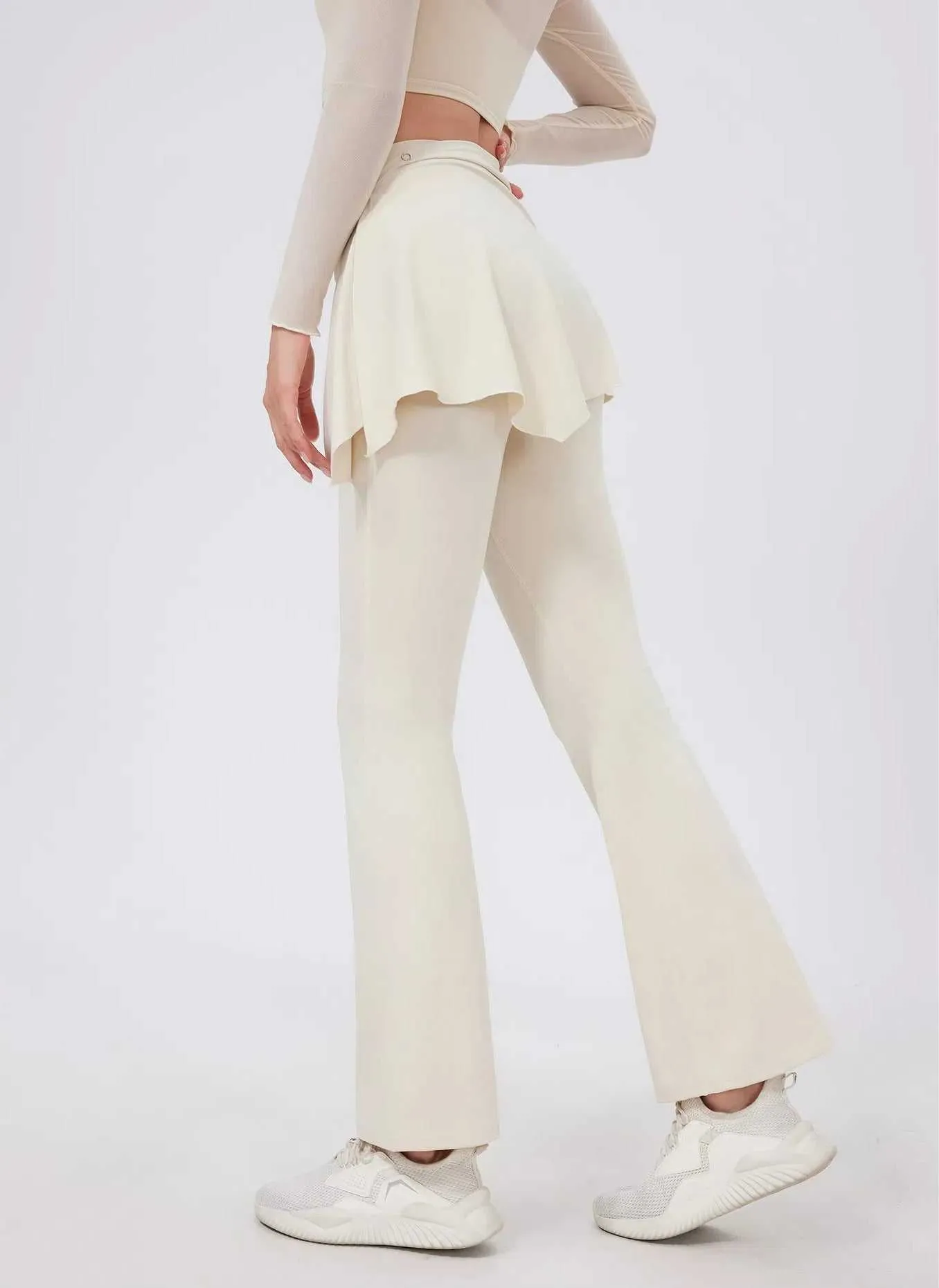 Semi Skirted Gym Flared Pants
