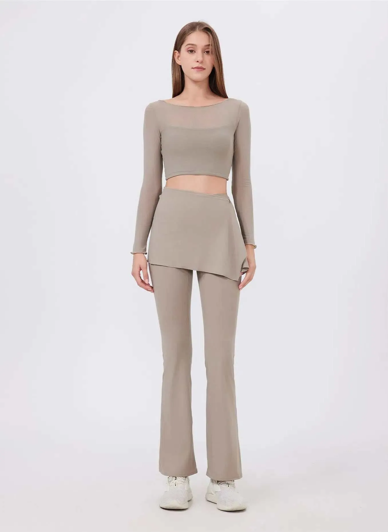 Semi Skirted Gym Flared Pants