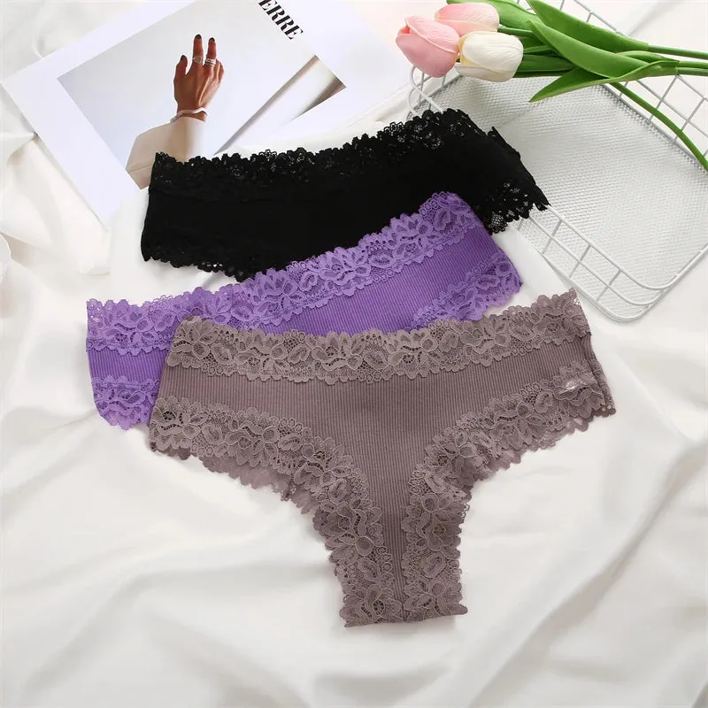 Sexy Lace Cotton Brazilian Pants