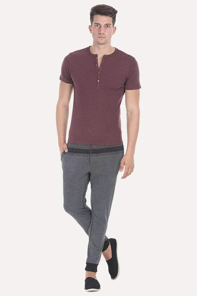 Short Sleeve Solid Henley