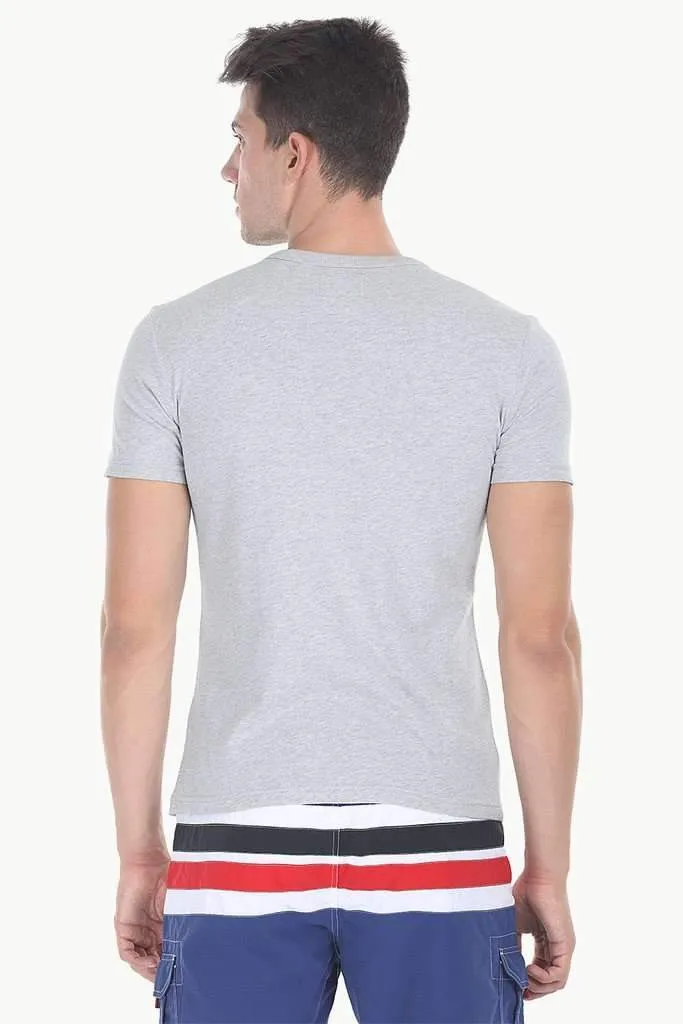 Short Sleeve Solid Henley