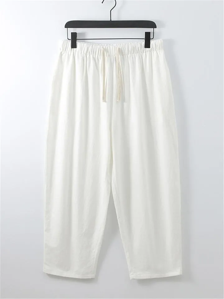 Simple Design Two-Piece Outfit Round Neck T-Shirts   Drawstring Pants