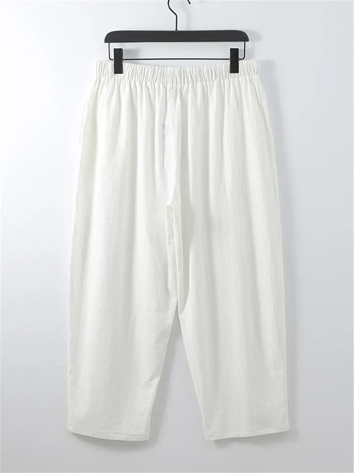 Simple Design Two-Piece Outfit Round Neck T-Shirts   Drawstring Pants