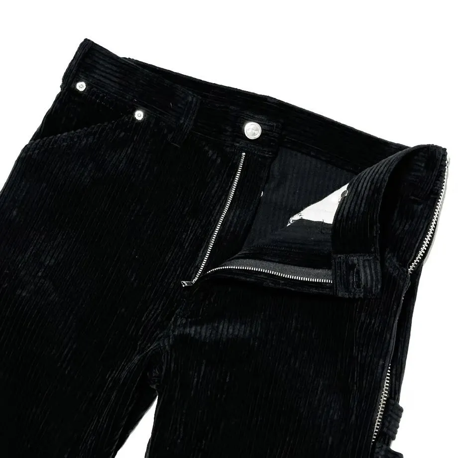 SKINS ZIPPER CORDUROY PANTS / BLACK