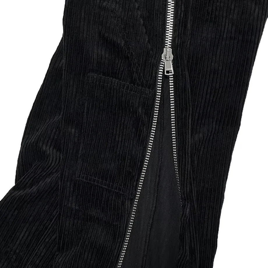 SKINS ZIPPER CORDUROY PANTS / BLACK