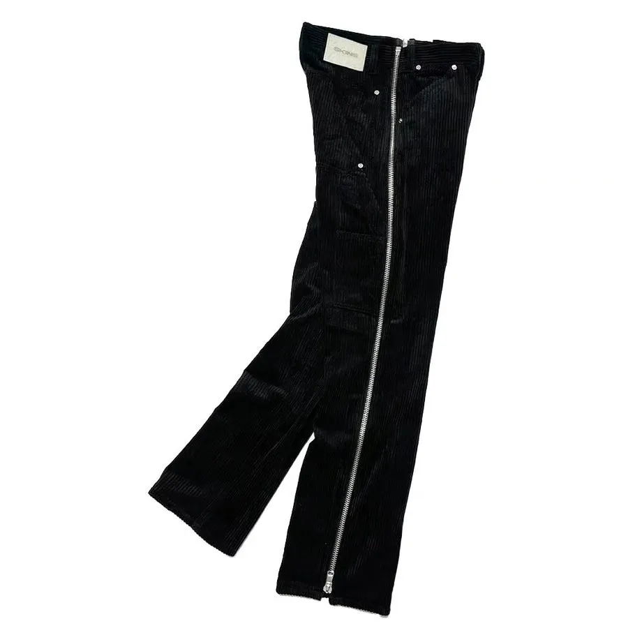 SKINS ZIPPER CORDUROY PANTS / BLACK