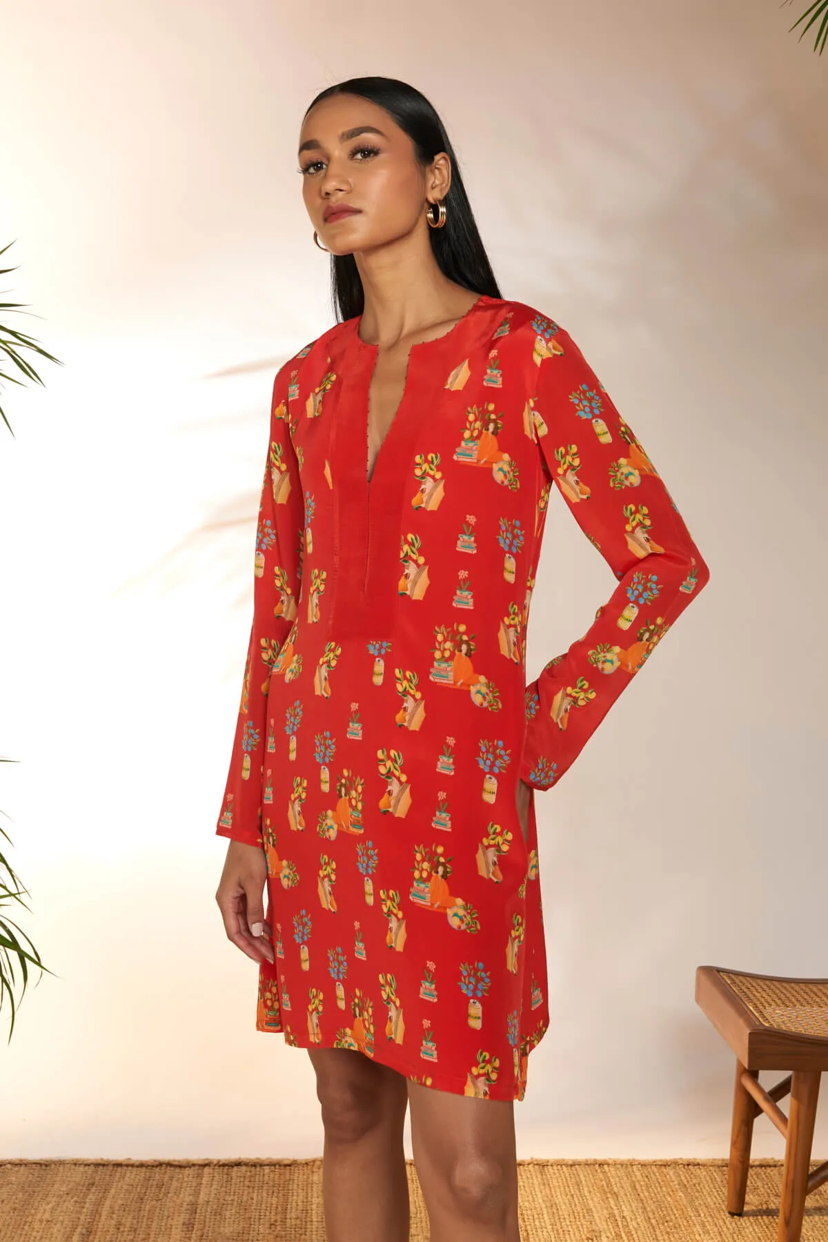 Small red tangy tango mini dress