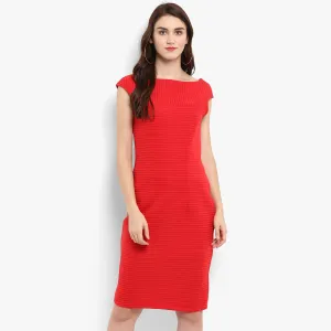 Solid Self Striped Dress
