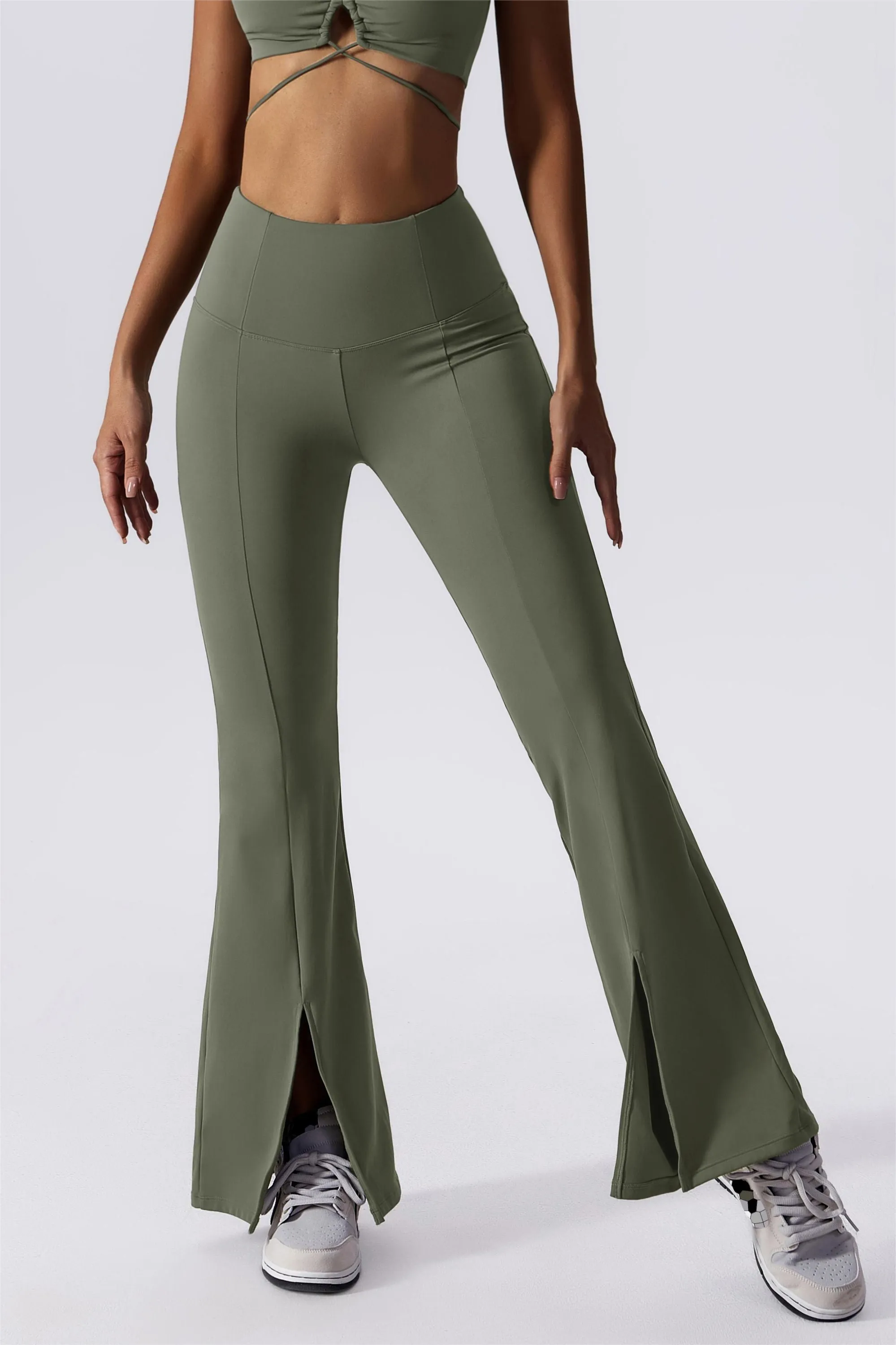 Split-Hem Flared Pants