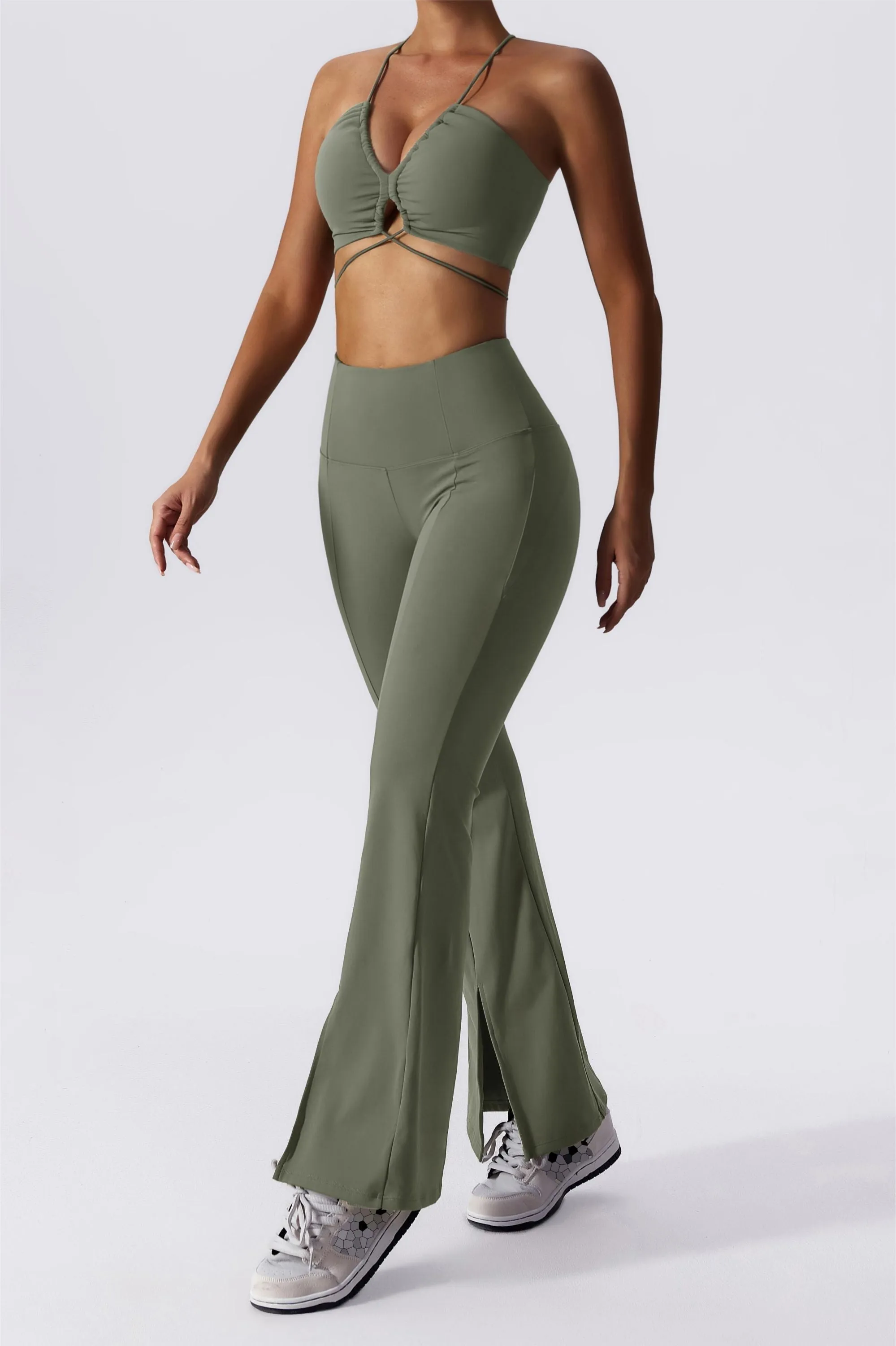 Split-Hem Flared Pants
