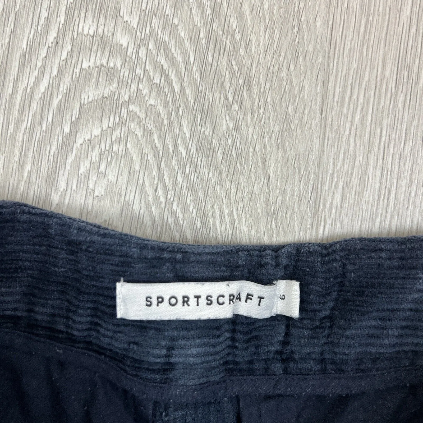 Sportscraft Womens Navy Blue Corduroy Wide Leg Pants Size 6