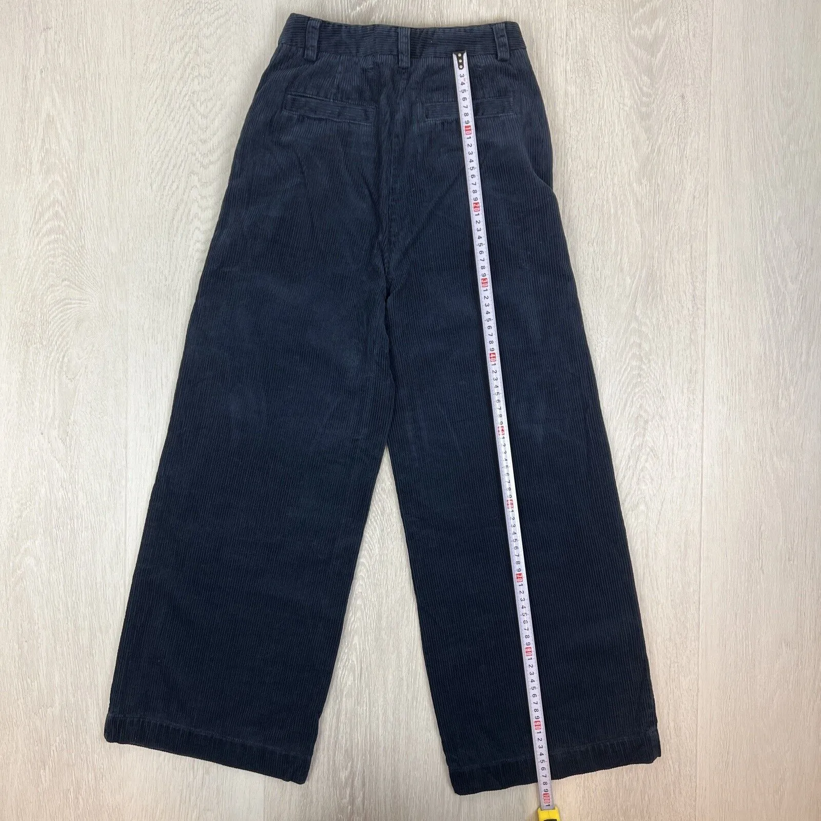 Sportscraft Womens Navy Blue Corduroy Wide Leg Pants Size 6