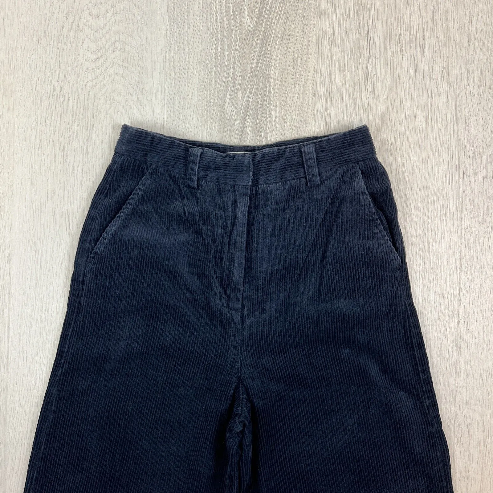 Sportscraft Womens Navy Blue Corduroy Wide Leg Pants Size 6