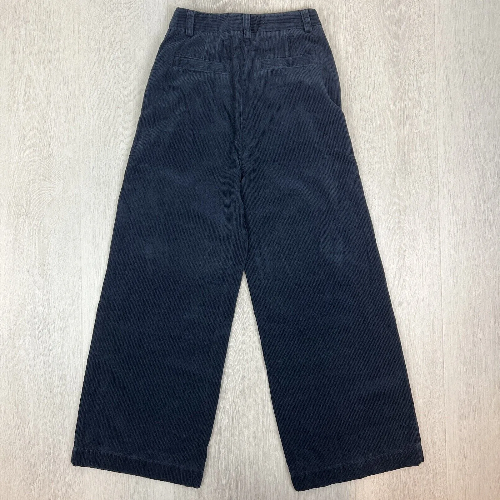 Sportscraft Womens Navy Blue Corduroy Wide Leg Pants Size 6