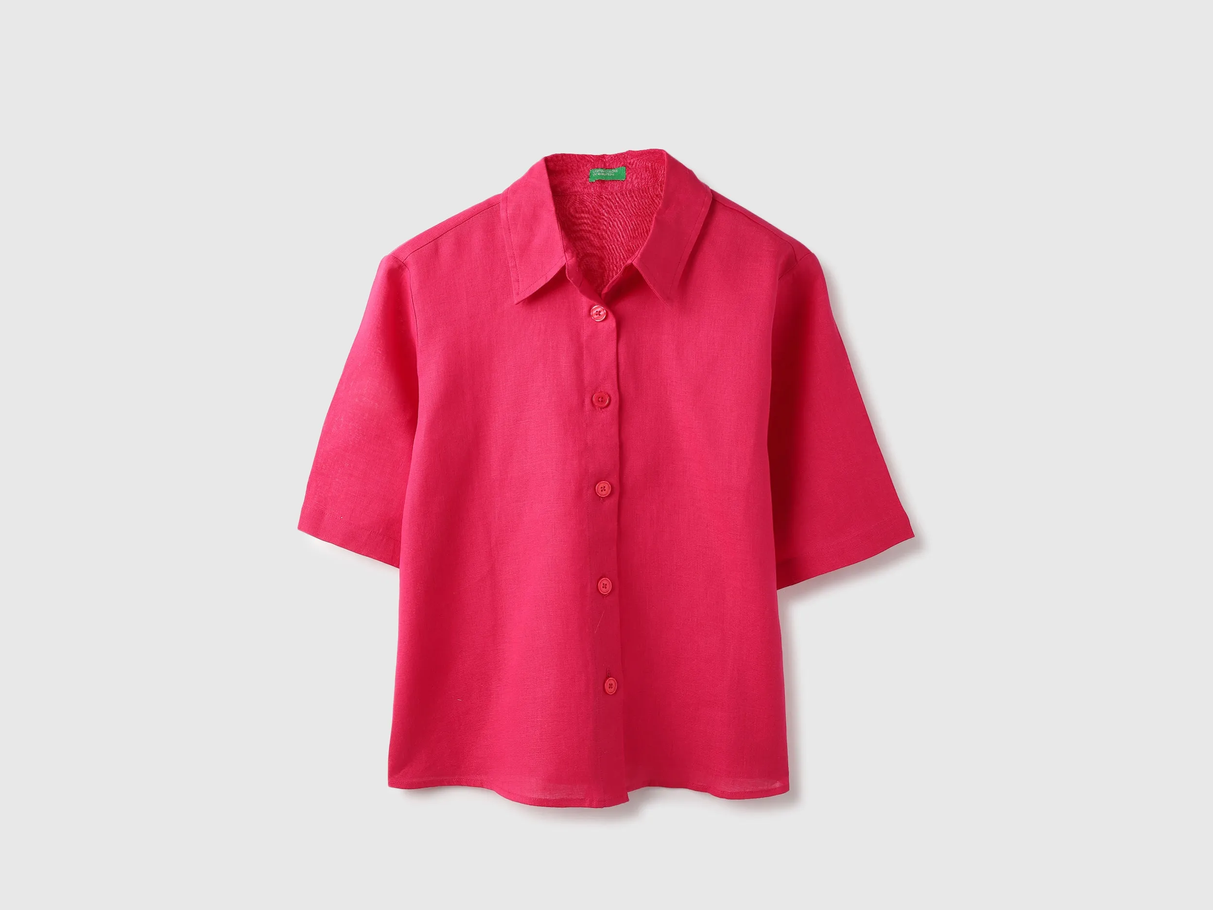 Spread Collar Solid Shirt