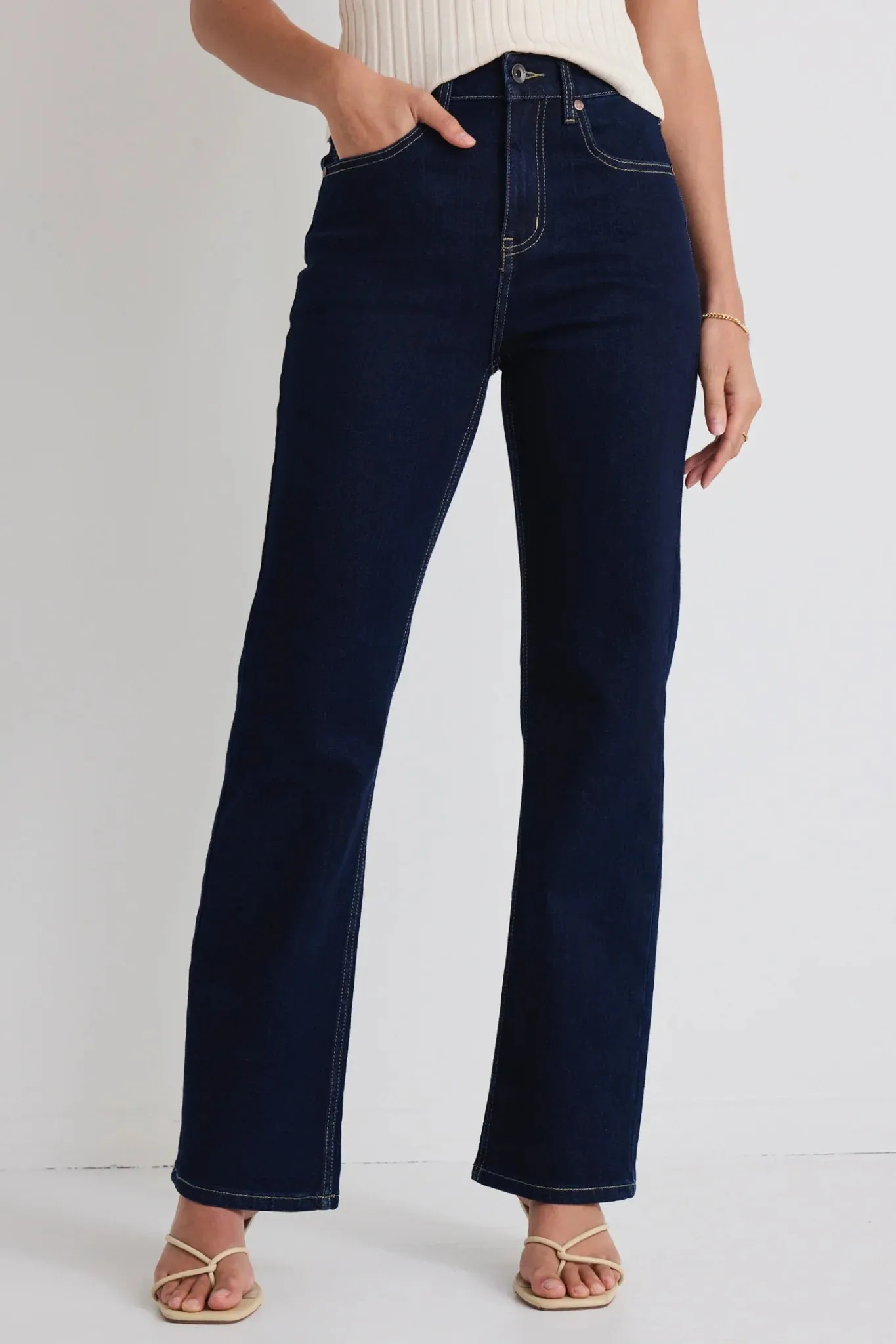 STORIES BE TOLD Farah High Rise Soft Flare Indigo
