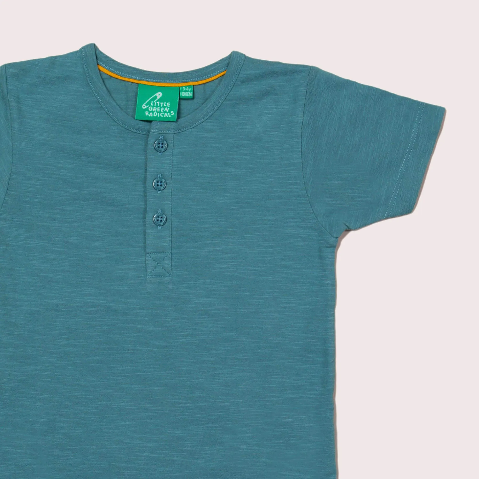 Storm Blue Short Sleeve Henley Top
