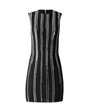 Striped Crystal Mini Dress