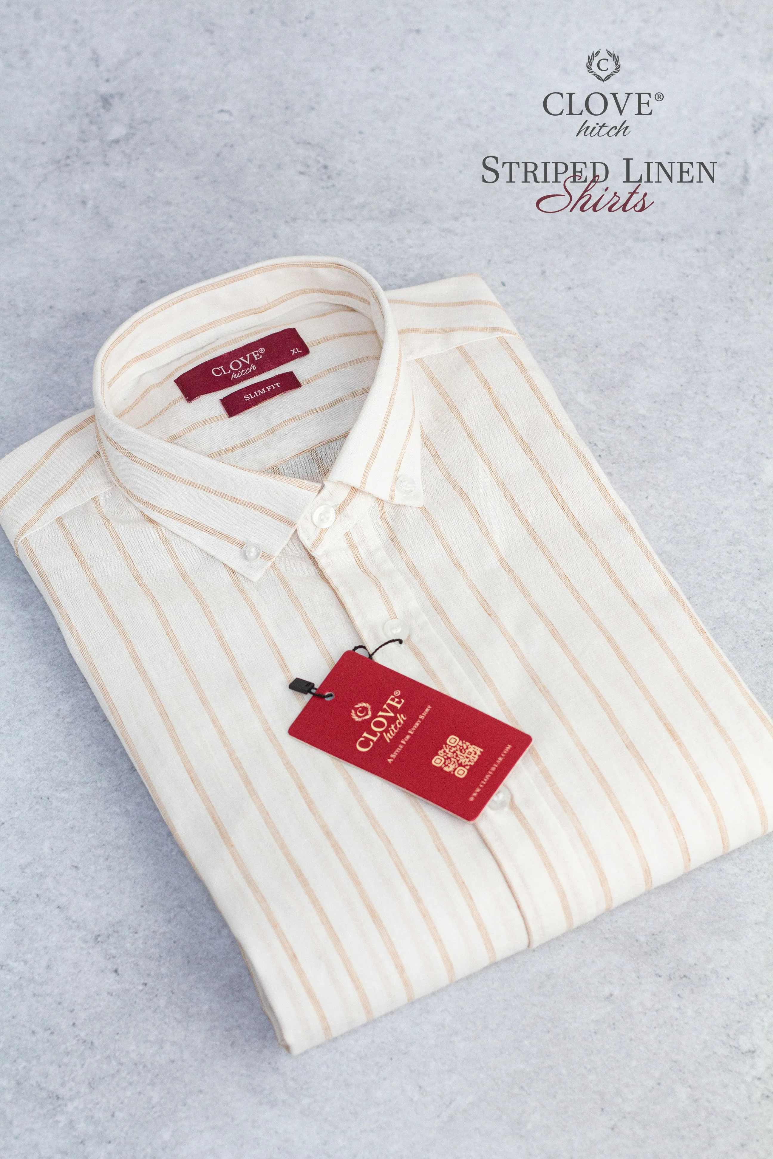 Striped Linen Shirt - Beige