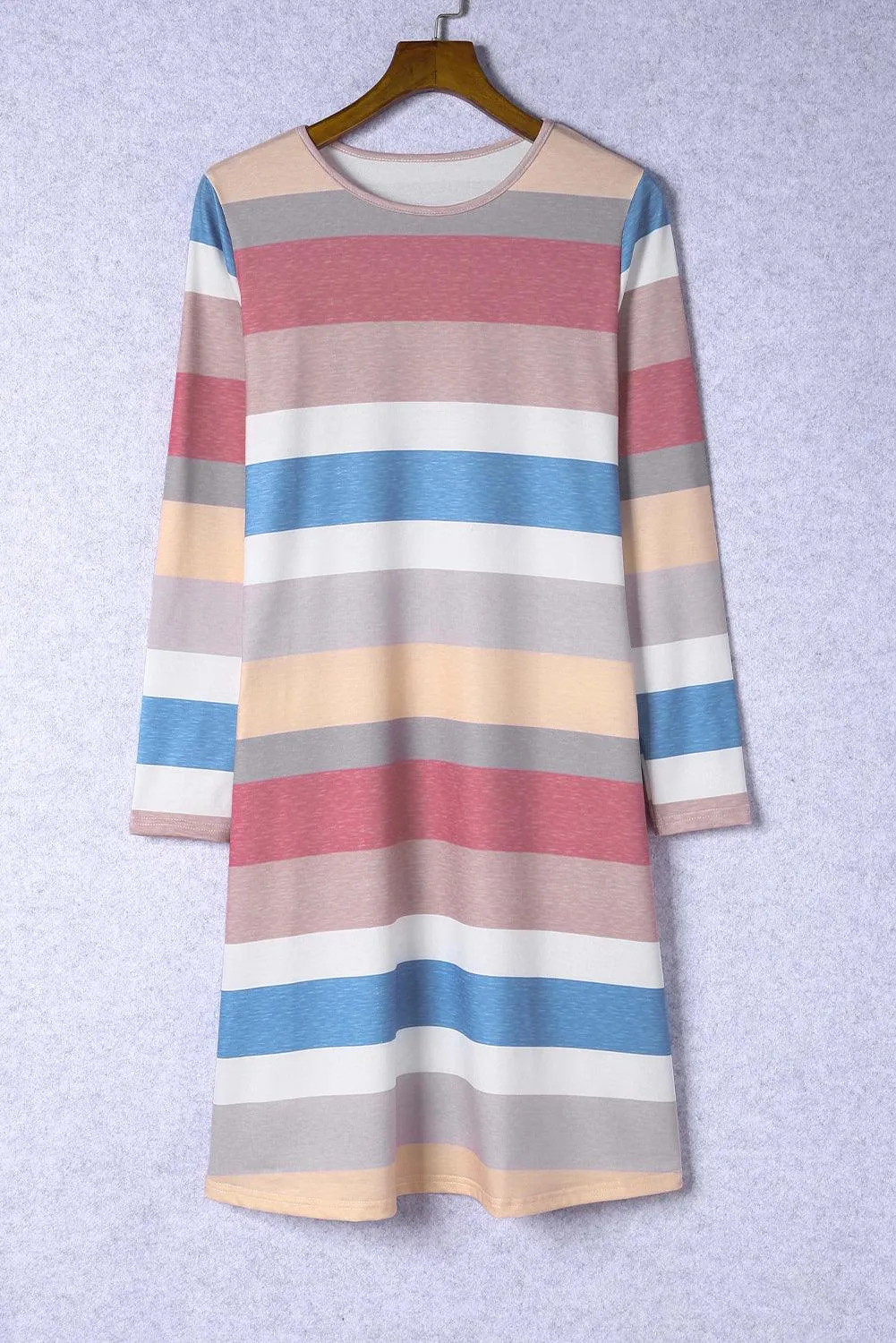 Striped Long Sleeve Mini Dress