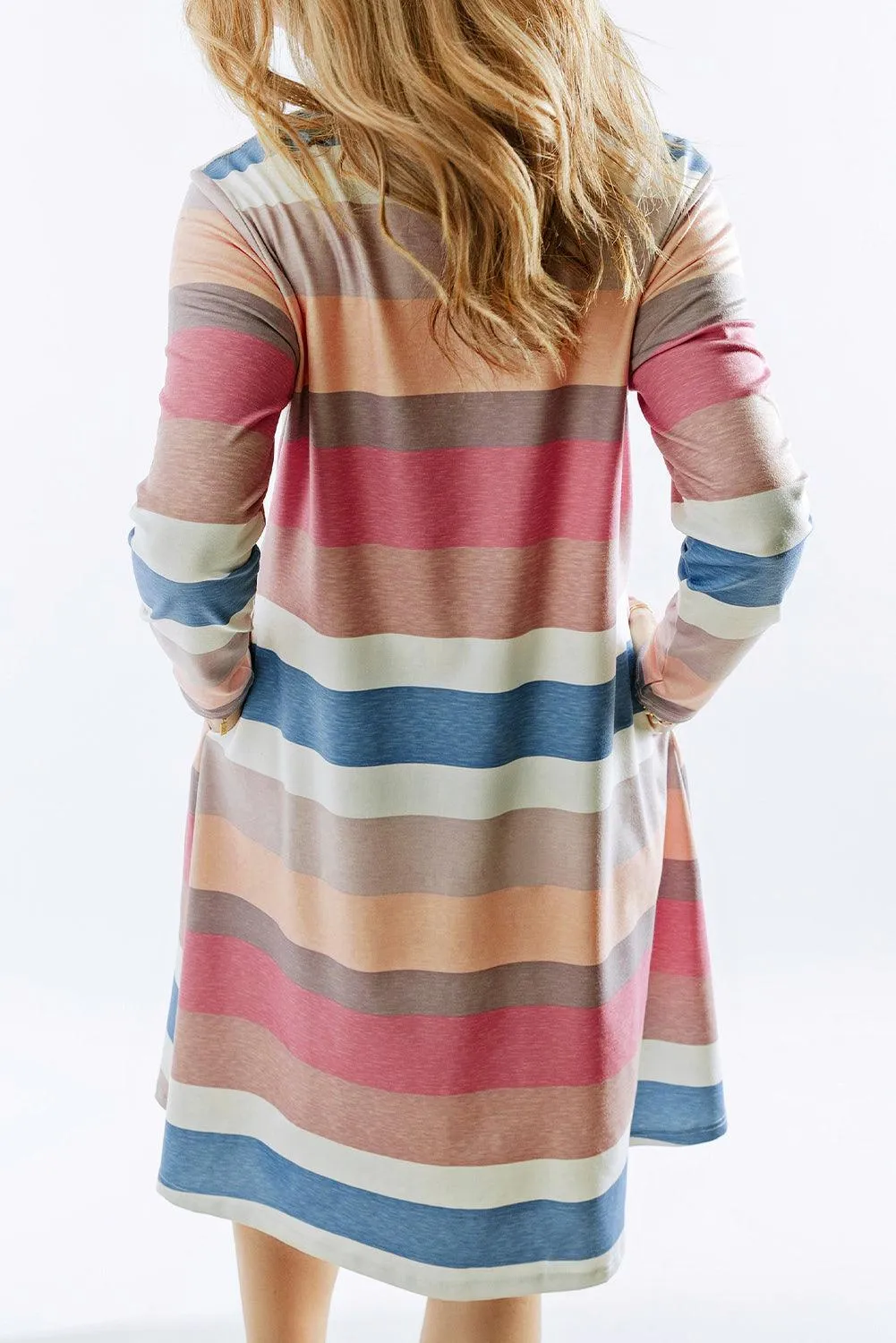 Striped Long Sleeve Mini Dress