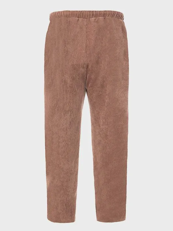 Stylish Men's Cropped Corduroy Pants - Effortless Comfort & Versatile Casual Chic