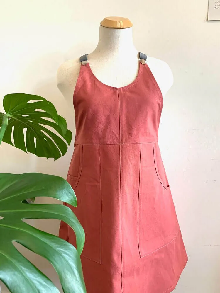 Suspender Dress in Nautical Red