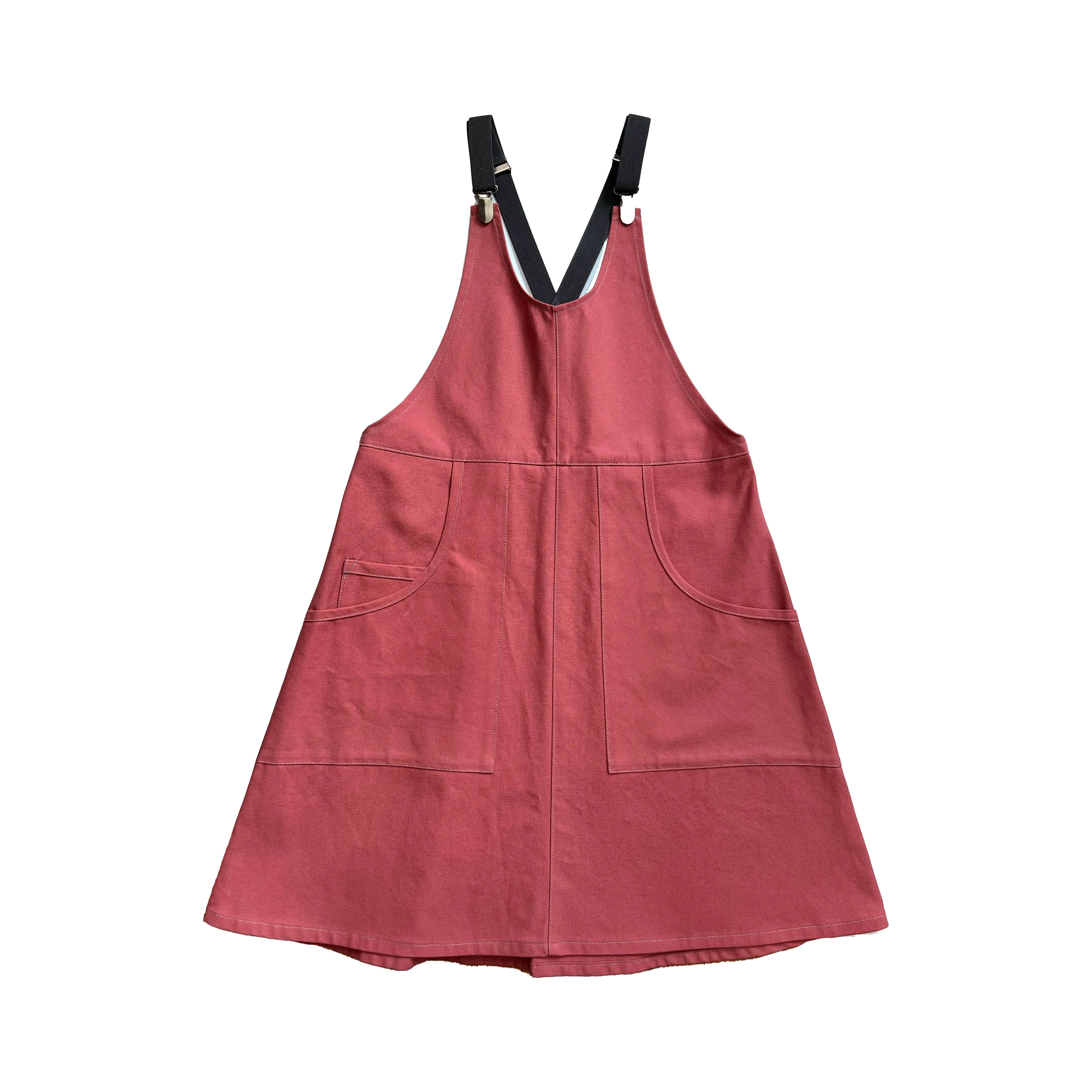 Suspender Dress in Nautical Red