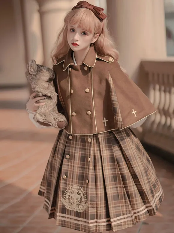 Sweet Lolita Dress Polyester Long Sleeves Academic Lolita Dress