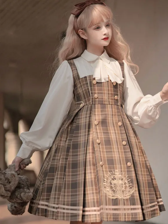 Sweet Lolita Dress Polyester Long Sleeves Academic Lolita Dress