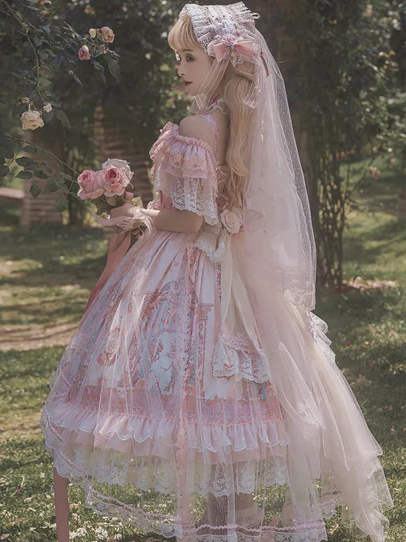 Sweet Lolita Dress Polyester Sleeveless Lolita Wedding Dress Bride Lolita Dress