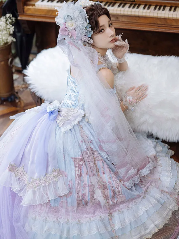 Sweet Lolita Dress Polyester Sleeveless Lolita Wedding Dress Bride Lolita Dress