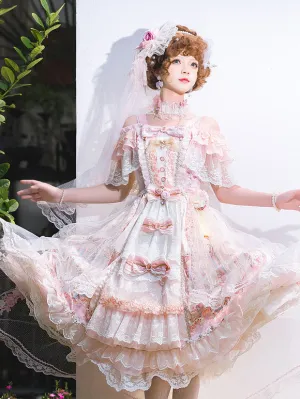 Sweet Lolita Dress Polyester Sleeveless Lolita Wedding Dress Bride Lolita Dress
