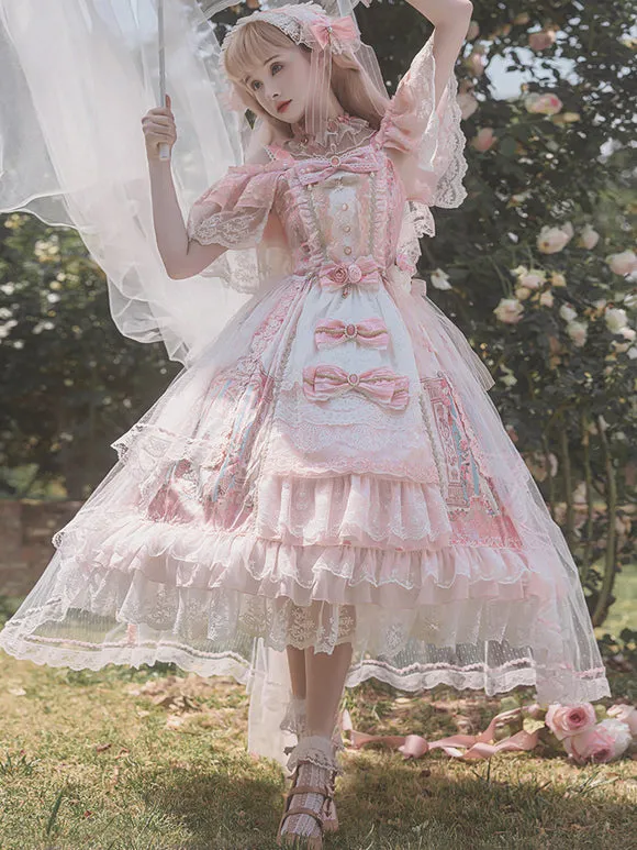 Sweet Lolita Dress Polyester Sleeveless Lolita Wedding Dress Bride Lolita Dress