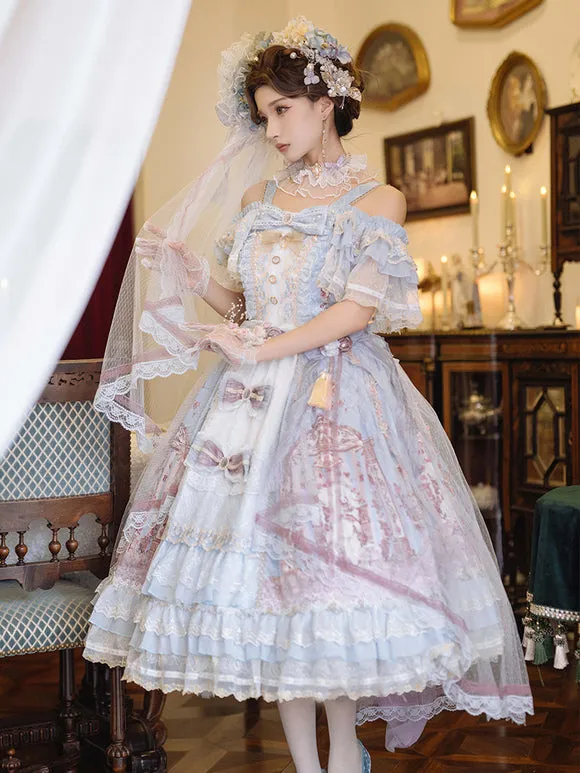 Sweet Lolita Dress Polyester Sleeveless Lolita Wedding Dress Bride Lolita Dress