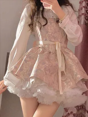 Sweet Lolita Dress Polyester Sleeveless Ruffles Sweet Lolita Dress