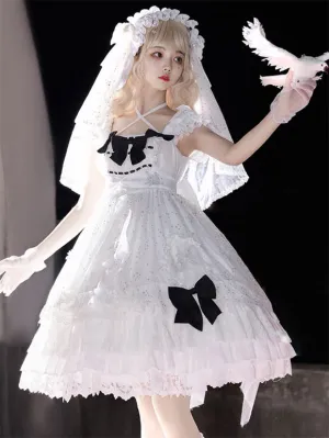 Sweet Lolita Dress Polyester Sleeveless Sweet Jumper Lolita Dress