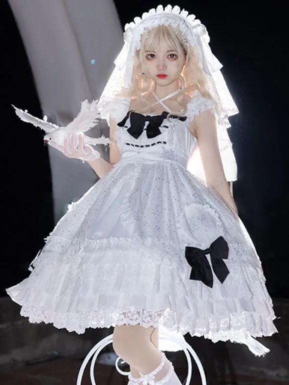 Sweet Lolita Dress Polyester Sleeveless Sweet Jumper Lolita Dress