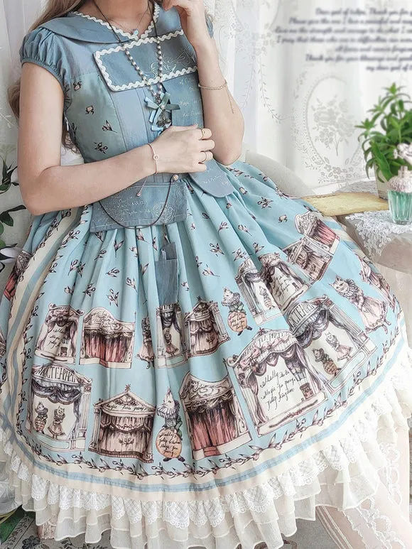 Sweet Lolita Dress Short Sleeves Dress ROCOCO Style Lolita Dress
