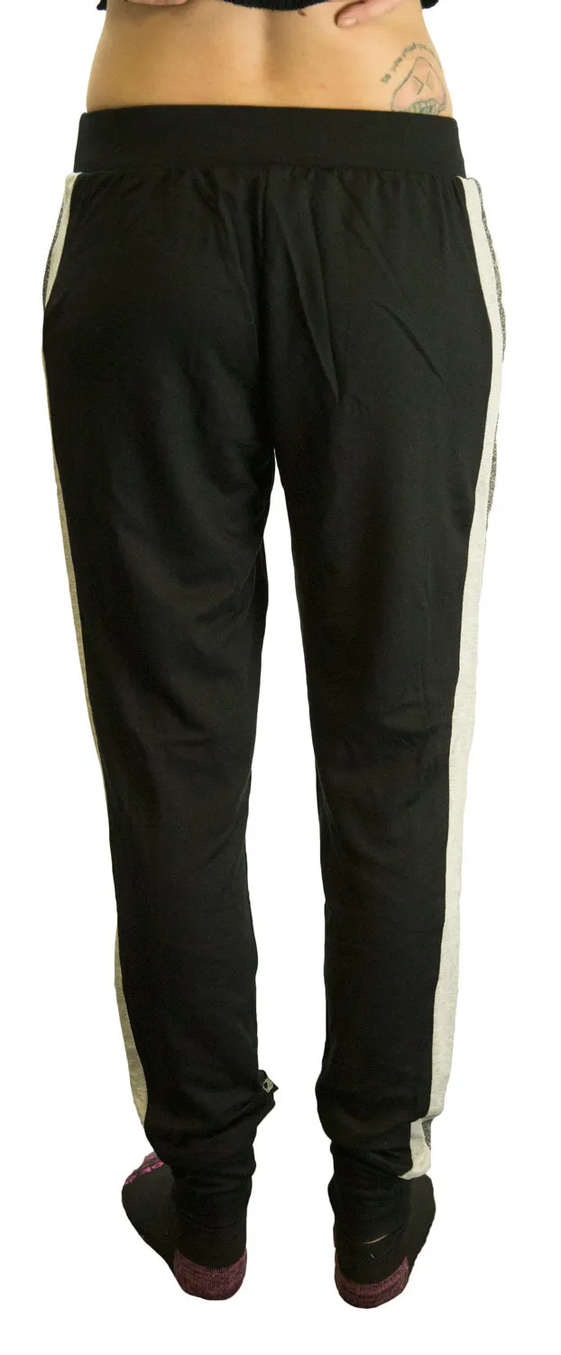 TEREZ Women's Black French Terry Side Stripe Joggers #2365 NWT