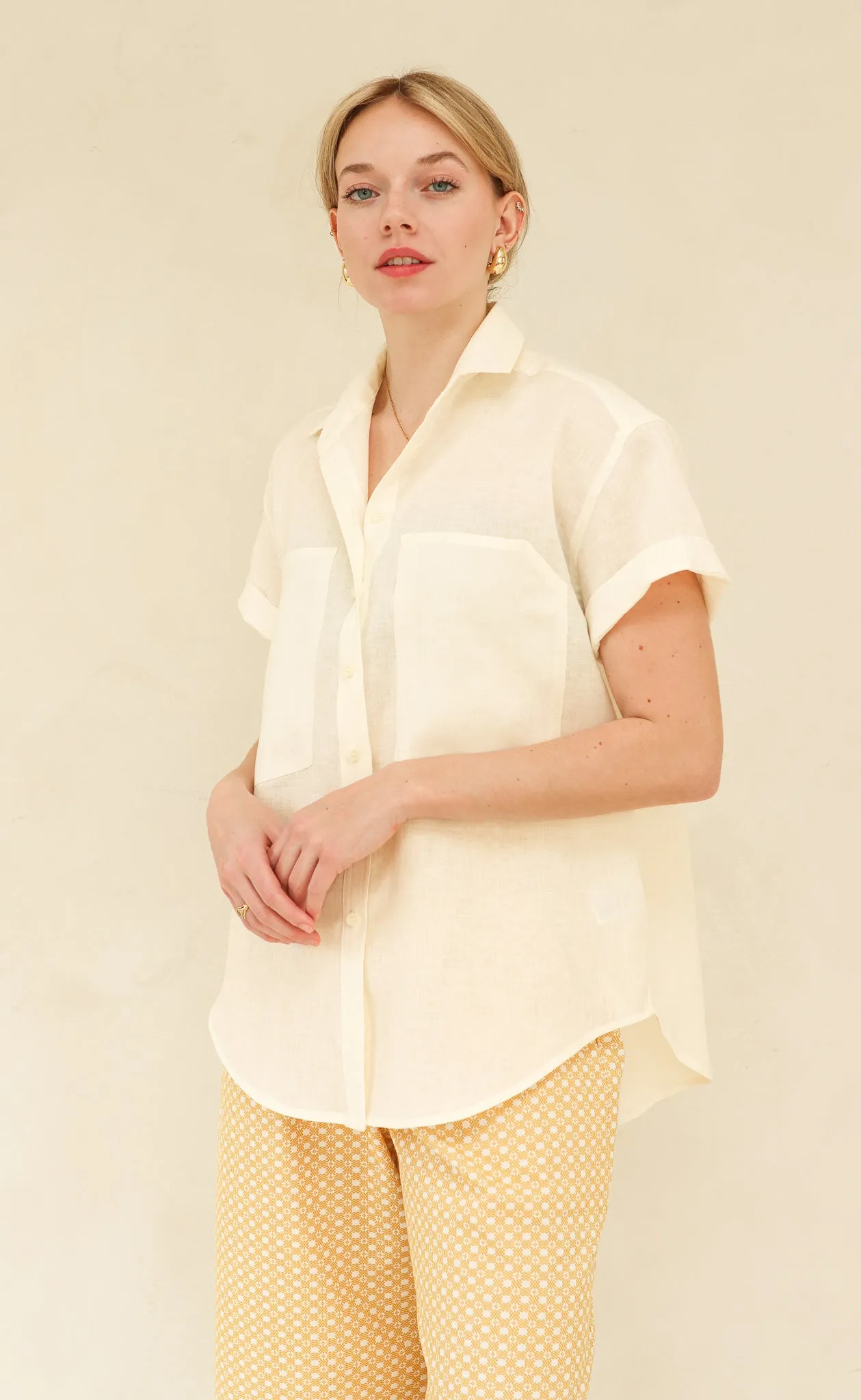 The Friend - Wayward Fit - Cream 100% Linen