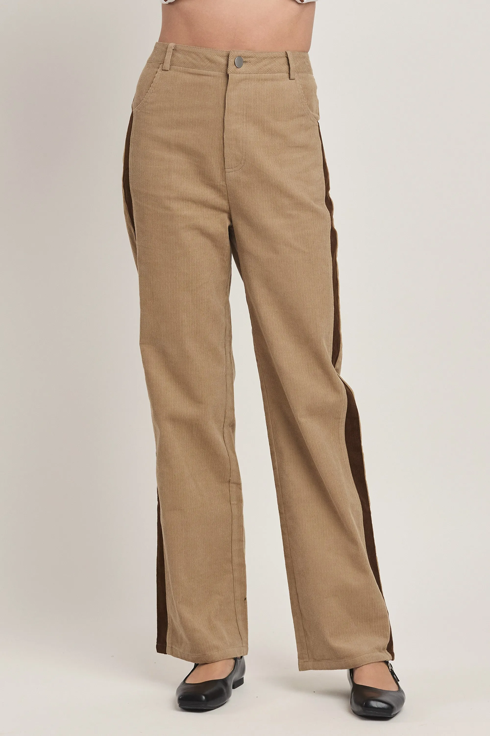 Thin Corduroy Side Stripe Pants