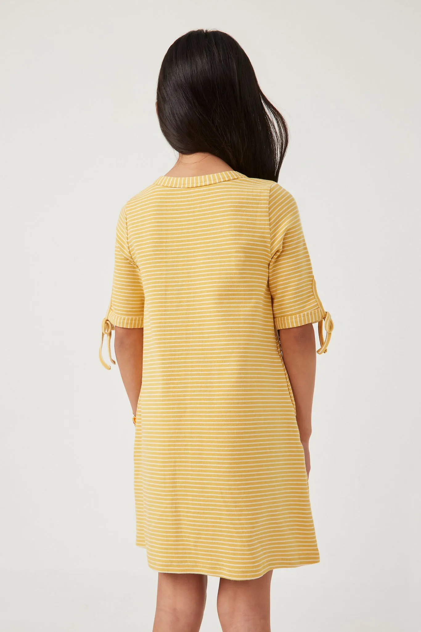 Tie Sleeve Striped Dress