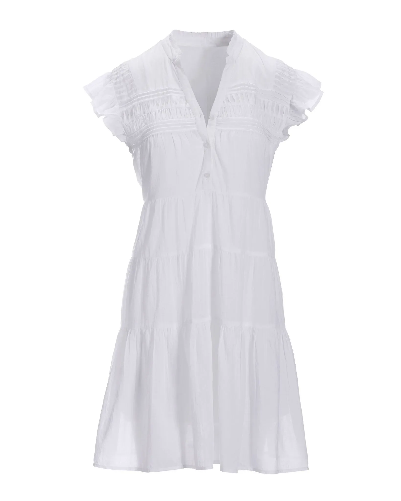 Tiered Shift Dress White