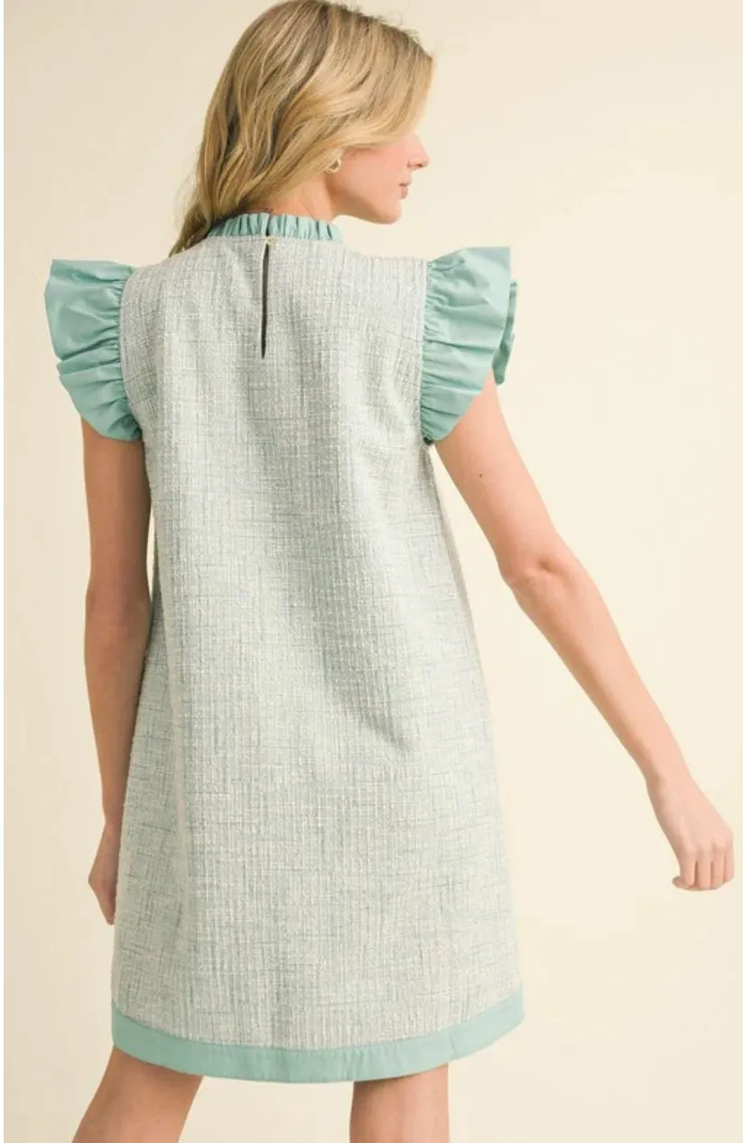 Tiffany in tweed dress