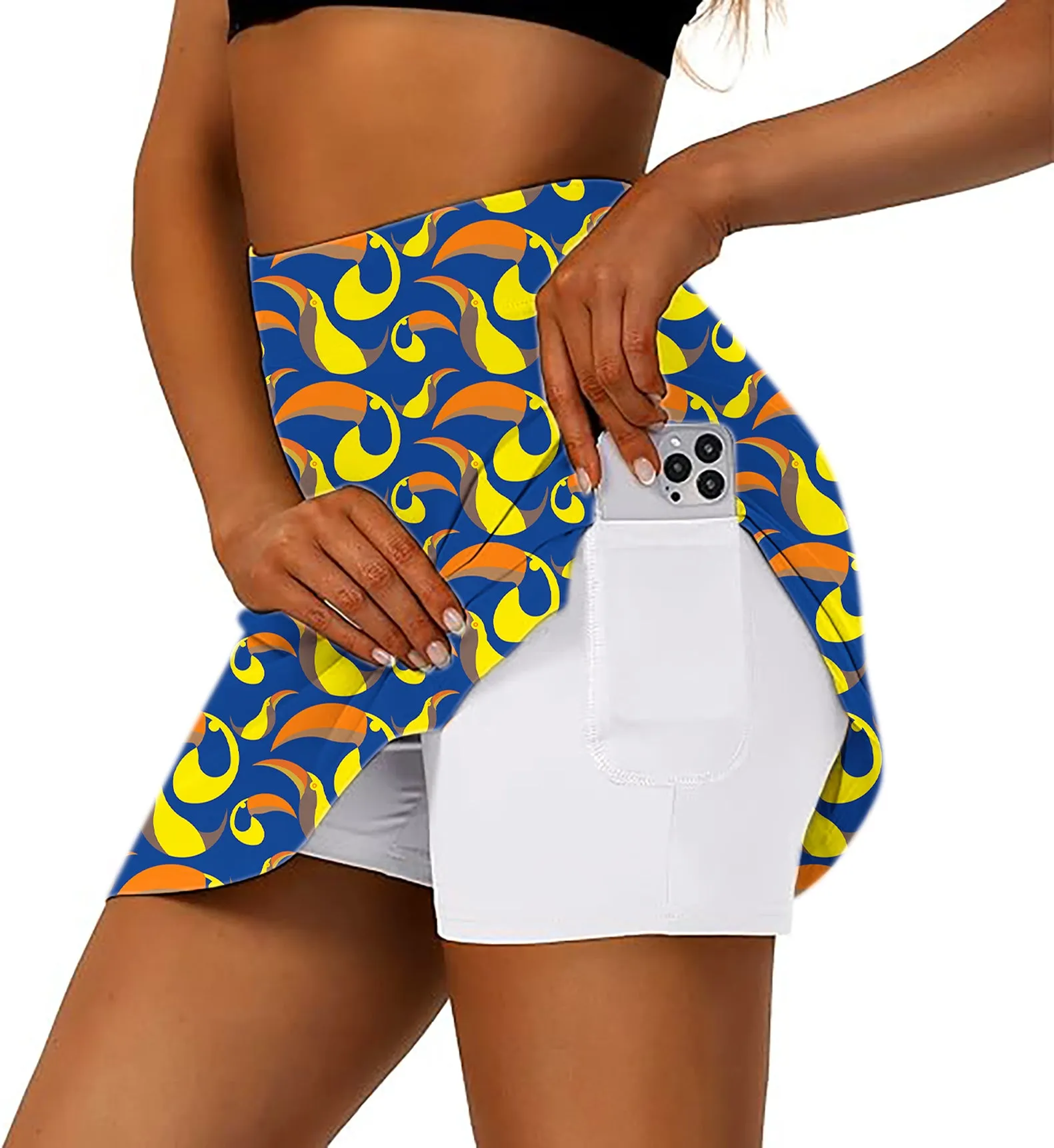 toucan Women's Athletic Golf Skorts Flared Skirts