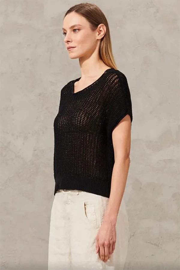 Transit Black Knit Cropped Top