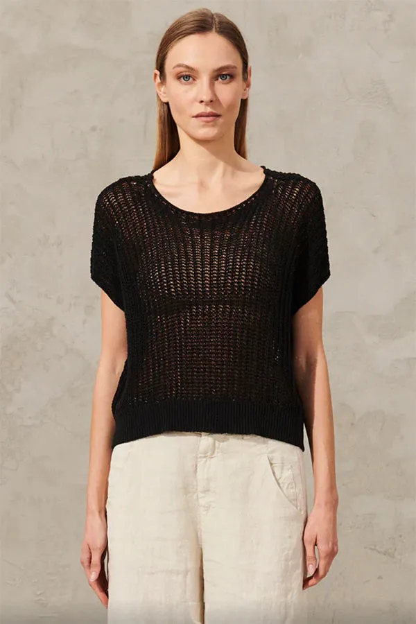 Transit Black Knit Cropped Top